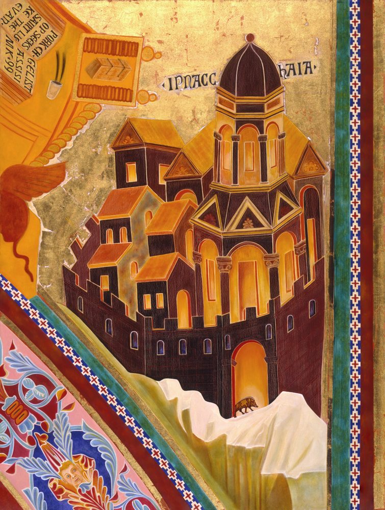 Pork Chop Seeks Saint Luke, Assisi, by Michael O'Kelly.